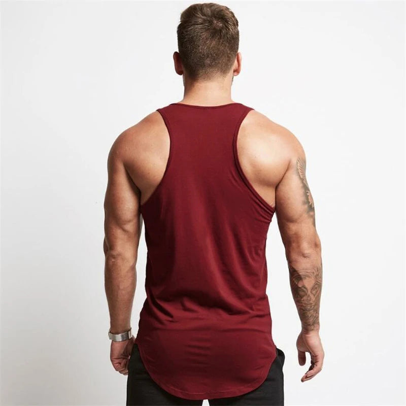 Cotton Material Summer Fitness Sports Vest Men's T-shirt Comfortable Bottoming Sweatshirt Workout Clothes