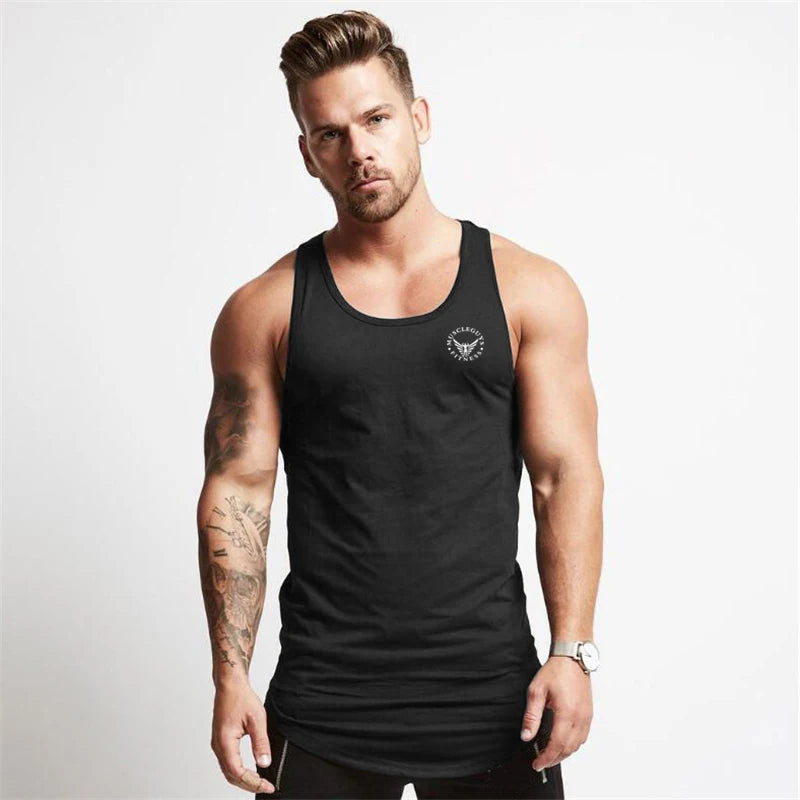 Cotton Material Summer Fitness Sports Vest Men's T-shirt Comfortable Bottoming Sweatshirt Workout Clothes