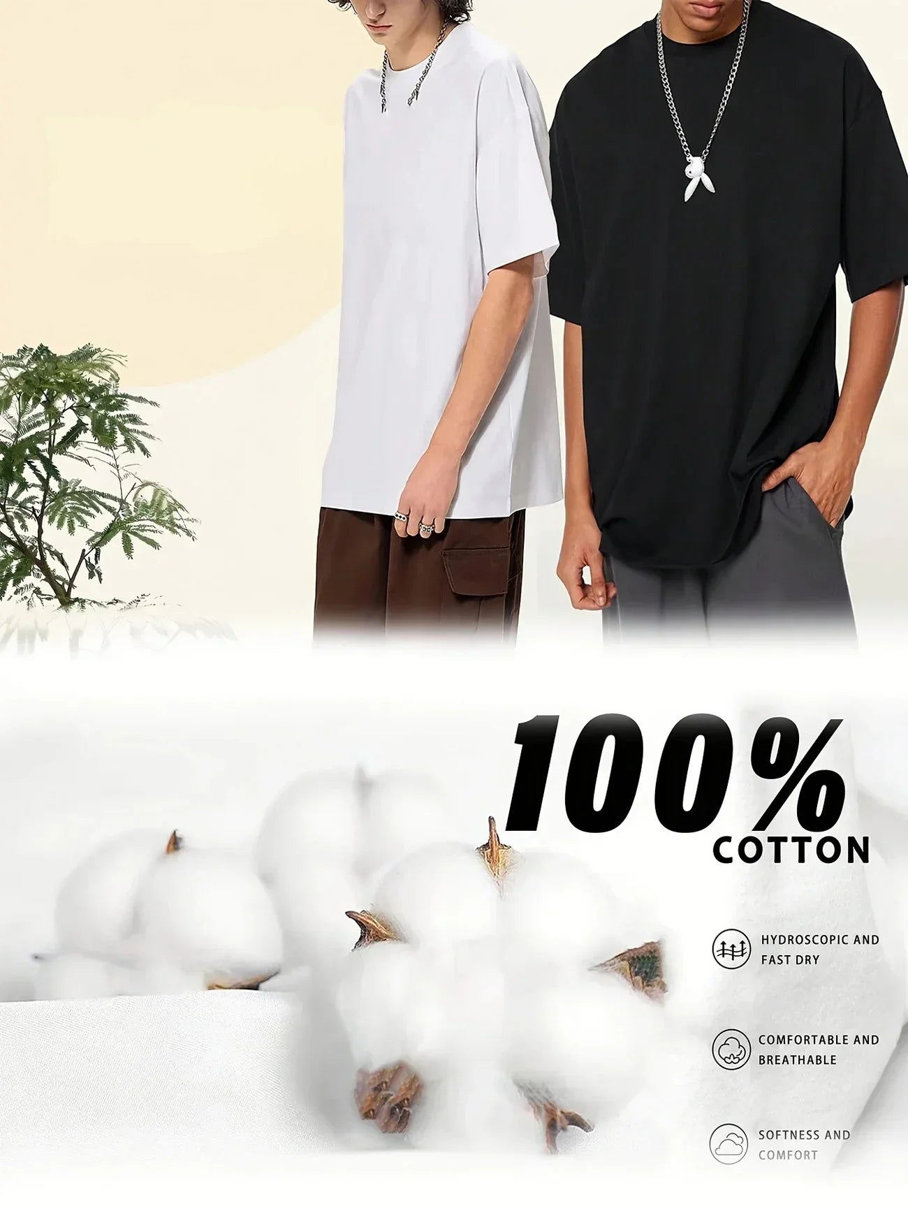 Cotton Hot Sales Mens T-shirt Solid Color Casual Quality Short Sleeve Outdoor Sports Jogging T-shirt Soft Loose Black White Tees